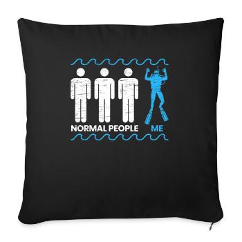 Normal People Me Funny Scuba Diving Aquaholic - Sofa pillowcase 17,3'' x 17,3'' (45 x 45 cm) - black - Front
