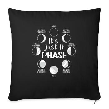 C’est seulement Une Phase De Cycle Lunaire Phase De Lune - Housse de coussin décorative 45 x 45 cm - noir - Devant