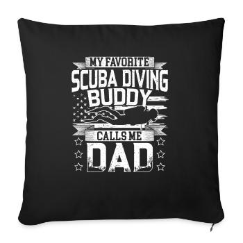 Mon compagnon de plongée préféré Appelle-moi Papa Plongeur - Housse de coussin décorative 45 x 45 cm - noir - Devant
