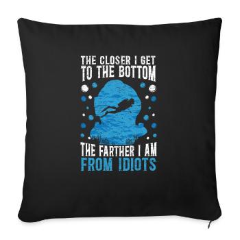 Scuba Diver Plongeur Plongée Rengaine - Housse de coussin décorative 45 x 45 cm - noir - Devant