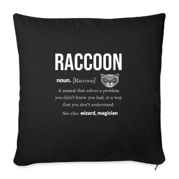 Raccoon Racoon animal gift ferret marten - Sofa pillowcase 17,3'' x 17,3'' (45 x 45 cm) - black - Front