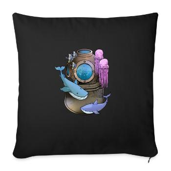 Deep Sea Scuba Diver Gift - Sofakissenbezug 45 x 45 cm - Schwarz - Vorne