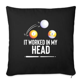 Funny billiards billiards player table game - Sofa pillowcase 17,3'' x 17,3'' (45 x 45 cm) - black - Front