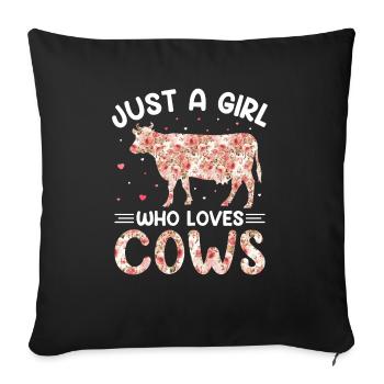J’aime les vaches - Housse de coussin décorative 45 x 45 cm - noir - Devant