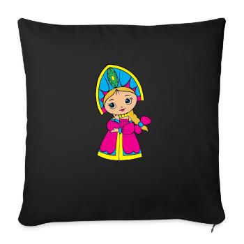 Matrjoschka Puppen Russische Geschenke - Sofakissenbezug 45 x 45 cm - Schwarz - Vorne
