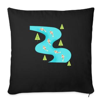Fluss von Carpes - Sofakissenbezug 45 x 45 cm - Schwarz - Vorne