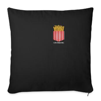 T-shirts de frites Sac Frises French Only - Housse de coussin décorative 45 x 45 cm - noir - Devant