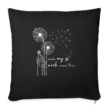 Pusteblume flower motif lucky charm - Sofa pillowcase 17,3'' x 17,3'' (45 x 45 cm) - black - Front