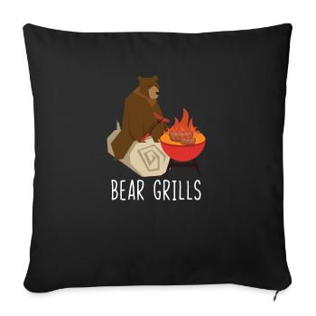 Bear Grills - Sofakissenbezug 45 x 45 cm - Schwarz - Vorne