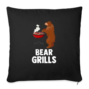 Bear Grills - Housse de coussin décorative 45 x 45 cm - noir - Devant