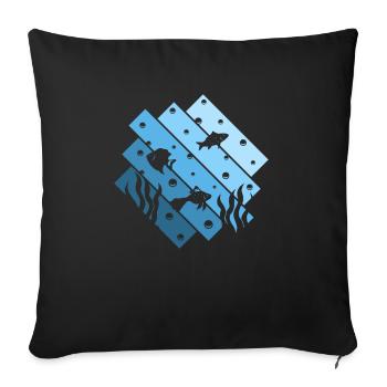 Aquarium - Sofakissenbezug 45 x 45 cm - Schwarz - Vorne