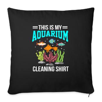Aquarium poisson cadeau keeper - Housse de coussin décorative 45 x 45 cm - noir - Devant