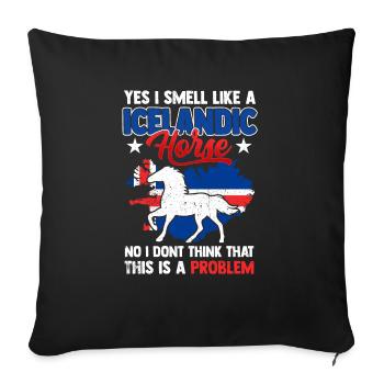 Icelandic Horse Gift Horse Pony Tölt Iceland Horse - Sofa pillowcase 17,3'' x 17,3'' (45 x 45 cm) - black - Front