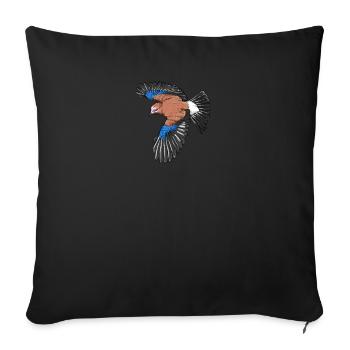 Jay I bird hunter forest motif for - Sofa pillowcase 17,3'' x 17,3'' (45 x 45 cm) - black - Front