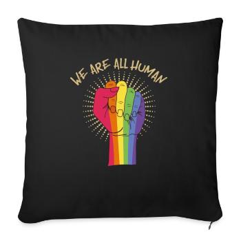 Gay Pride LGBTQ We are all people gift - Sofa pillowcase 17,3'' x 17,3'' (45 x 45 cm) - black - Front