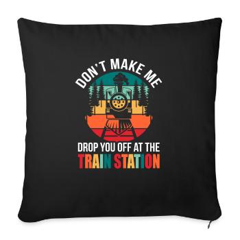 train - Sofa pillowcase 17,3'' x 17,3'' (45 x 45 cm) - black - Front
