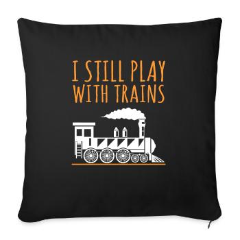 train - Sofa pillowcase 17,3'' x 17,3'' (45 x 45 cm) - black - Front