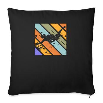 Gardien de but - Housse de coussin décorative 45 x 45 cm - noir - Devant