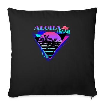 AlohaRetro Paradise Hawaii Sunset - Sofa pillowcase 17,3'' x 17,3'' (45 x 45 cm) - black - Front