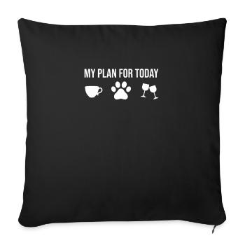dog saying funny saying dogs wine coffee - Sofa pillowcase 17,3'' x 17,3'' (45 x 45 cm) - black - Front