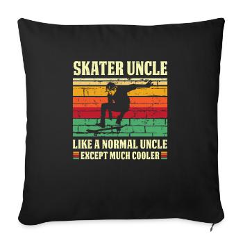 Skater Oncle Shirt Retro Skateboard T Shirt Skater - Housse de coussin décorative 45 x 45 cm - noir - Devant