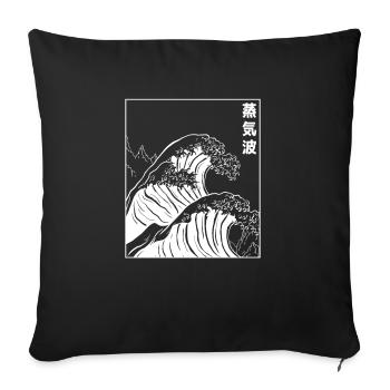 The Great Wave off Kanagawa Japanese Anime Manga - Sofa pillowcase 17,3'' x 17,3'' (45 x 45 cm) - black - Front