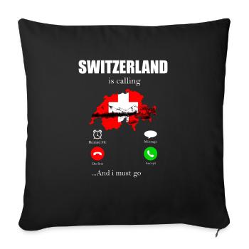 Suisse - Housse de coussin décorative 45 x 45 cm - noir - Devant