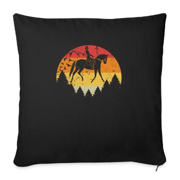 Vintage Horse Rider Dressage Riding Equestrian - Sofa pillowcase 17,3'' x 17,3'' (45 x 45 cm) - black - Front