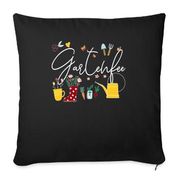 Garden fairy allotment garden beginner garden princess - Sofa pillowcase 17,3'' x 17,3'' (45 x 45 cm) - black - Front