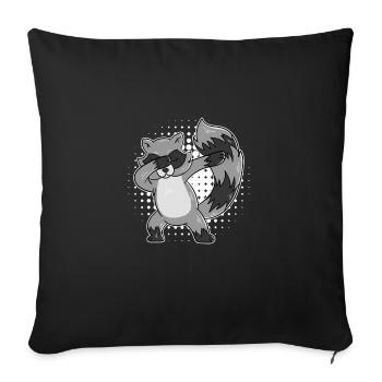 Dabbing raton laveur Dab-Move Raton laveur - Housse de coussin décorative 45 x 45 cm - noir - Devant