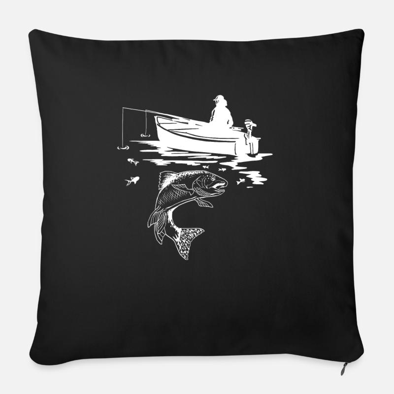 Angeln - Sofakissenbezug 45 x 45 cm - Schwarz