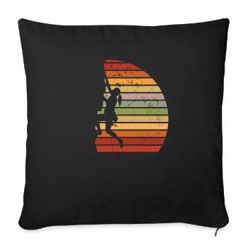 Geschenk Kletterer Boulderer klettern - Sofakissenbezug 45 x 45 cm - Schwarz - Vorne