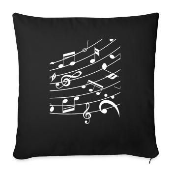sheet music - Sofa pillowcase 17,3'' x 17,3'' (45 x 45 cm) - black - Front