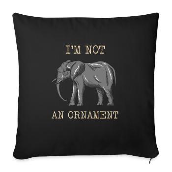 Elefant Tierschutz - Sofakissenbezug 45 x 45 cm - Schwarz - Vorne