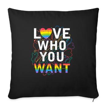 LGBT - Sofakissenbezug 45 x 45 cm - Schwarz - Vorne