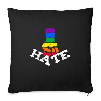 LGBT Gay Love is Always Stronger than Hate - Sofa pillowcase 17,3'' x 17,3'' (45 x 45 cm) - black - Front