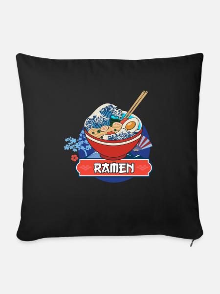 Ramen - Sofakissenbezug 45 x 45 cm - Schwarz