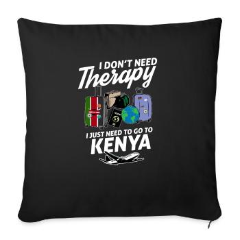 Drapeau du Kenya I Souvenirs du Kenya - Housse de coussin décorative 45 x 45 cm - noir - Devant