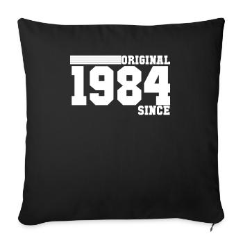 Original since 1984 - vintage - Sofa pillowcase 17,3'' x 17,3'' (45 x 45 cm) - black - Front
