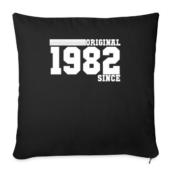 Millésime 1982 - Housse de coussin décorative 45 x 45 cm - noir - Devant