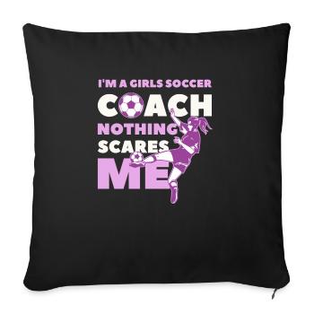 Fußball Mädchen Spieler und lustige Pun Sprüche Ge - Sofakissenbezug 45 x 45 cm - Schwarz - Vorne