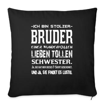 Großer Kleiner Mittlerer Bruder 2021 outfit - Sofakissenbezug 45 x 45 cm - Schwarz - Vorne