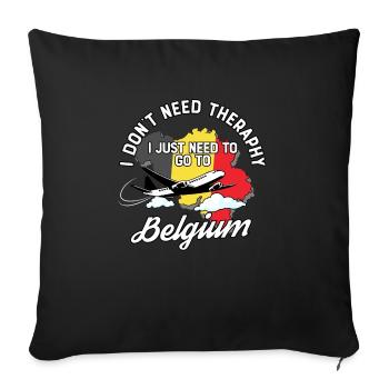 Belgium flag I Belgian Souvenirs - Housse de coussin décorative 45 x 45 cm - noir - Devant