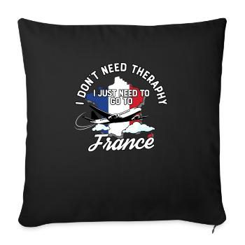 France flag I French Souvenirs - Sofa pillowcase 17,3'' x 17,3'' (45 x 45 cm) - black - Front