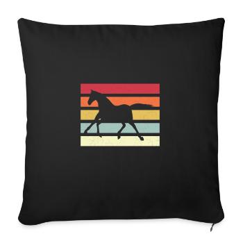Pferd Streifen - Sofakissenbezug 45 x 45 cm - Schwarz - Vorne