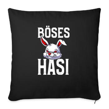 Böses Hasi - Sofakissenbezug 45 x 45 cm - Schwarz - Vorne