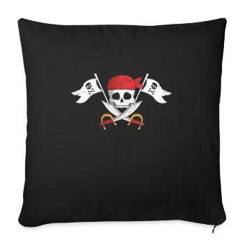 Pirates Tshirt captain ship pirates buccaneers - Sofa pillowcase 17,3'' x 17,3'' (45 x 45 cm) - black - Front