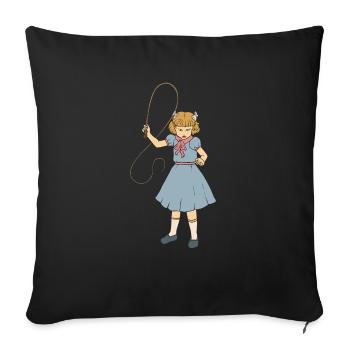 Whip Girl - Clementine - Punk Goth Horror Fan - Sofakissenbezug 45 x 45 cm - Schwarz - Vorne