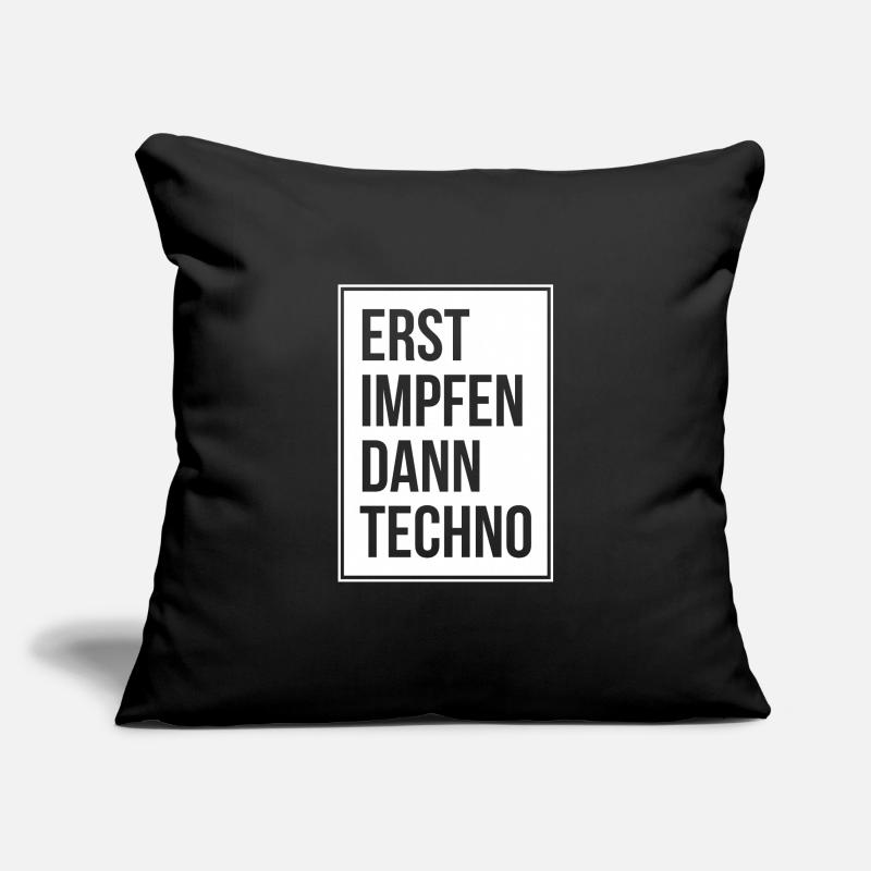 Erst Impfen Dann Techno Sofakissenbezug 45 x 45 cm