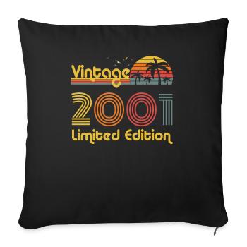 2001 Limited Edition Cool Gift Idea - Sofa pillowcase 17,3'' x 17,3'' (45 x 45 cm) - black - Front
